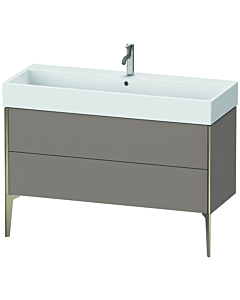 Duravit Meuble sous-vasque XViu XV45380B143 118,4 x 49,3 x 45,4 cm, basalte mat, 2 coulissants, champagne mat