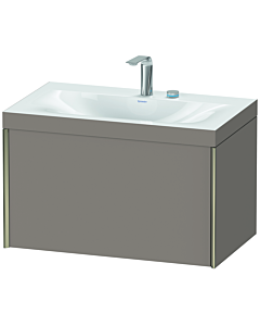 Duravit XViu vanity unit XV4610EB143C 80x48cm, 2000 pull-out, 2 tap holes, matt champagne, Rahmen C, matt basalt