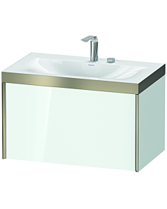 Duravit Meuble sous-vasque XViu XV4610EB185P 80x48cm, 2000 , 2 trous pour robinetterie, champagne mat, Rahmen P, blanc brillant