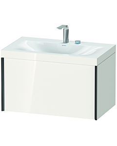 Duravit Meuble sous-vasque XViu XV4610EB222C 80x48cm, 2000 , 2 trous pour robinetterie, noir mat, Rahmen C, blanc brillant