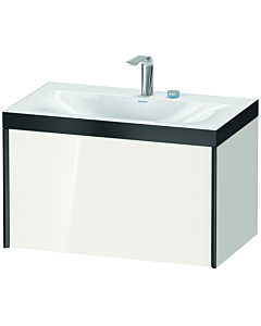 Duravit Meuble sous-vasque XViu XV4610EB222P 80x48cm, 2000 , 2 trous pour robinetterie, noir mat, Rahmen P, blanc brillant