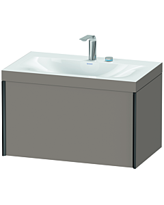 Duravit XViu vanity unit XV4610EB243C 80x48cm, 2000 pull-out, 2 tap holes, matt black, Rahmen C, matt basalt