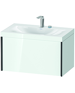 Duravit Meuble sous-vasque XViu XV4610EB285C 80x48cm, 2000 , 2 trous pour robinetterie, noir mat, Rahmen C, blanc brillant