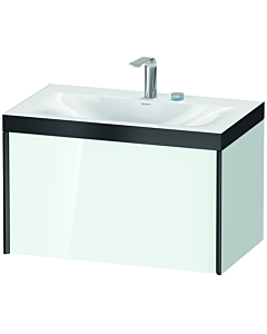 Duravit Meuble sous-vasque XViu XV4610EB285P 80x48cm, 2000 , 2 trous pour robinetterie, noir mat, Rahmen P, blanc brillant