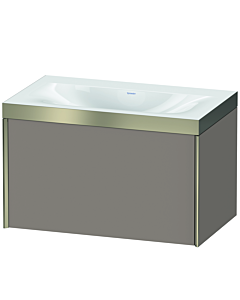 Duravit XViu vanity unit XV4610NB143P 80x48cm, 2000 pull-out, matt champagne, Rahmen P, matt basalt