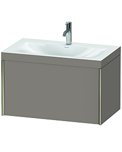 Duravit XViu vanity unit XV4610OB143C 80x48cm, 2000 pull-out, 2000 tap hole, matt champagne, Rahmen C, matt basalt