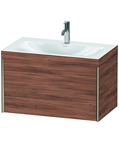 Duravit XViu Waschtisch-Unterschrank XV4610OB179C 80x48cm, 1 Auszug, 1 Hahnloch, champagner matt, Rahmen C, nussbaum natur