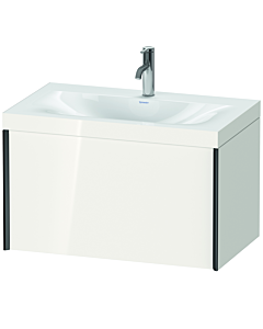 Duravit XViu vanity unit XV4610OB222C 80x48cm, 2000 pull-out, 2000 tap hole, black matt, Rahmen C, white high gloss