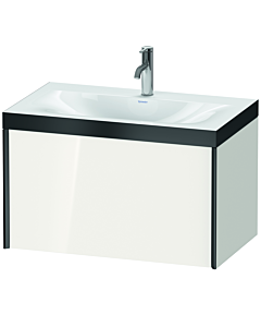 Duravit Meuble sous-vasque XViu XV4610OB222P 80x48cm, coulissant 2000 2000 , noir mat, Rahmen P, blanc brillant