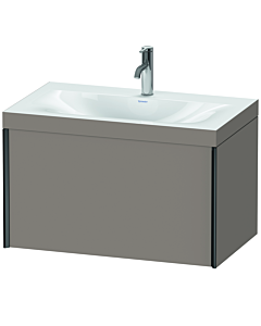 Duravit XViu vanity unit XV4610OB243C 80x48cm, 2000 pull-out, 2000 tap hole, matt black, Rahmen C, matt basalt