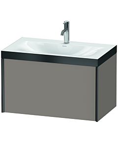 Duravit XViu vanity unit XV4610OB243P 80x48cm, 2000 pull-out, 2000 tap hole, matt black, Rahmen P, matt basalt
