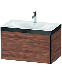 Duravit meuble XViu XV4610OB279P 80x48cm, 2000 gigogne, 2000 trou de coulée, noir mat, Rahmen P, noyer naturel