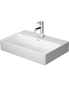 Duravit DuraSquare Waschtisch 23566000441 60 x 40 cm, ohne Überlauf, mit Hahnlochbank, 3 Hahnlöcher, weiß WonderGliss