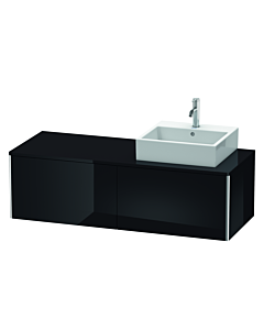 Duravit XSquare Waschtisch-Unterschrank XS4903R4040 140x40x54,8cm, 2 Auszüge, rechts, schwarz hochglanz