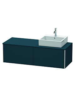 Duravit XSquare Waschtisch-Unterschrank XS4903R9898 140x40x54,8cm, 2 Auszüge, rechts, Nachtblau seidenmatt
