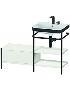 Duravit Happy D.2 Plus Möbelwaschtisch-Kombination HP4745E3939 120 x 49 cm, 2 Hahnlöcher, nordic weiß seidenmatt, mit Metallkonsole