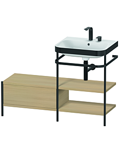 Duravit Happy D.2 Plus combinaison lavabo sur meuble HP4745E7171 120 x 49 cm, 2 trous pour robinetterie, chêne méditerranéen, avec console en métal