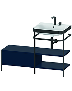 Duravit Happy D.2 Plus furniture washbasin combination HP4745E9898 120 x 49 cm, 2 tap holes, midnight blue satin finish, with metal console