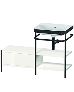 Duravit Happy D.2 Plus combinaison lavabo pour meuble HP4745N2222 120 x 49 cm, sans trou pour robinetterie, blanc brillant, avec console en métal