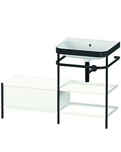 Duravit Happy D.2 Plus combinaison lavabo pour meuble HP4745N3636 120 x 49 cm, sans trou pour robinetterie, blanc , avec console en métal