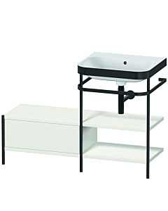 Duravit Happy D.2 Plus combinaison lavabo pour meuble HP4745N3939 120 x 49 cm, sans trou pour robinetterie, nordic blanc , avec console en métal