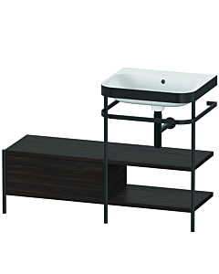 Duravit Happy D.2 Plus furniture washbasin combination HP4745N6969 120 x 49 cm, without tap hole, brushed walnut, with metal console