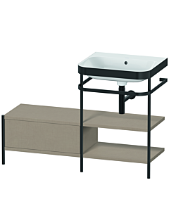 Duravit Happy D.2 Plus combinaison lavabo sur meuble HP4745N7575 120 x 49 cm, sans trou pour robinetterie, lin, avec console en métal