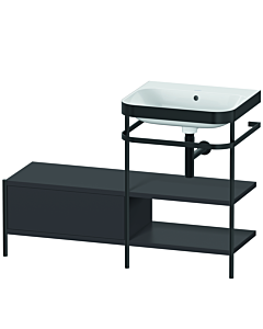 Duravit Happy D.2 Plus furniture washbasin combination HP4745N8080 120 x 49 cm, without tap hole, graphite super matt, with metal console