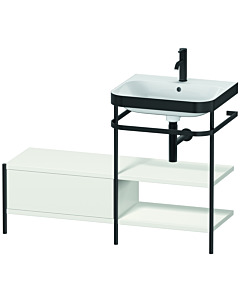 Duravit Happy D.2 Plus furniture washbasin combination HP4745O3939 120 x 49 cm, 2000 tap hole, nordic white satin finish, with metal console