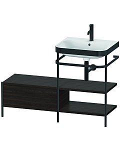 Duravit Happy D.2 Plus Möbelwaschtisch-Kombination HP4745O6969 120 x 49 cm, 1 Hahnloch, nussbaum gebürstet, mit Metallkonsole