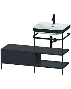 Duravit Happy D.2 Plus furniture washbasin combination HP4745O8080 120 x 49 cm, 2000 tap hole, graphite super matt, with metal console