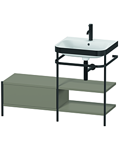 Duravit Happy D.2 Plus combinaison lavabo sur meuble HP4745O9292 120 x 49 cm, trou pour robinetterie 2000 , finition gris pierre satiné, avec console en métal