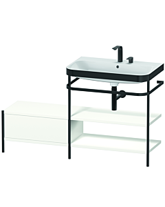 Duravit Happy D.2 Plus combinaison lavabo pour meuble HP4747E3636 140 x 49 cm, 2 trous pour robinetterie, blanc , avec console en métal