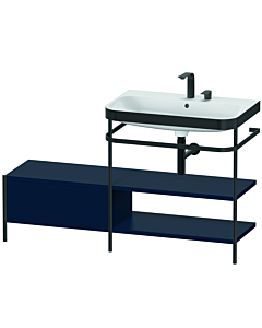 Duravit Happy D.2 Plus Möbelwaschtisch-Kombination HP4747E9898 140 x 49 cm, 2 Hahnlöcher, nachtblau seidenmatt, mit Metallkonsole