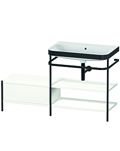 Duravit Happy D.2 Plus combinaison lavabo pour meuble HP4747N3636 140 x 49 cm, sans trou pour robinetterie, blanc , avec console en métal