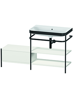 Duravit Happy D.2 Plus combinaison lavabo pour meuble HP4747N3939 140 x 49 cm, sans trou pour robinetterie, nordic blanc , avec console en métal