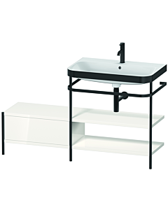 Duravit Happy D.2 Plus Möbelwaschtisch-Kombination HP4747O2222 140 x 49 cm, 1 Hahnloch, weiß hochglanz, mit Metallkonsole