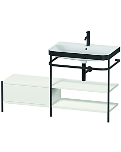 Duravit Happy D.2 Plus Möbelwaschtisch-Kombination HP4747O3939 140 x 49 cm, 1 Hahnloch, nordic weiß seidenmatt, mit Metallkonsole