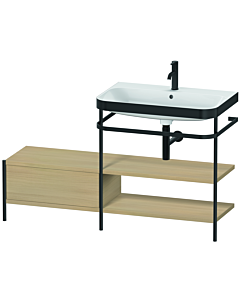 Duravit Happy D.2 Plus Möbelwaschtisch-Kombination HP4747O7171 140 x 49 cm, 1 Hahnloch, mediterrane Eiche, mit Metallkonsole