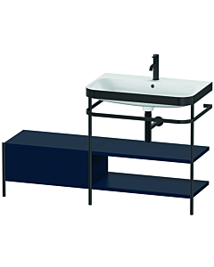 Duravit Happy D.2 Plus combinaison lavabo pour meuble HP4747O9898 140 x 49 cm, trou pour robinetterie 2000 , finition satinée bleu nuit, avec console en métal