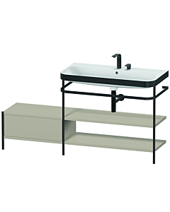 Duravit Happy D.2 Plus combinaison lavabo pour meuble HP4748E6060 160 x 49 cm, 2 trous pour robinetterie, finition taupe satiné, avec console en métal