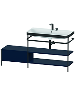 Duravit Happy D.2 Plus combinaison lavabo pour meuble HP4748E9898 160 x 49 cm, 2 trous pour robinetterie, finition satinée bleu nuit, avec console en métal