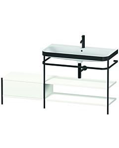 Duravit Happy D.2 Plus Möbelwaschtisch-Kombination HP4748O3636 160 x 49 cm, 1 Hahnloch, weiß seidenmatt, mit Metallkonsole