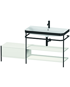 Duravit Happy D.2 Plus Möbelwaschtisch-Kombination HP4748O3939 160 x 49 cm, 1 Hahnloch, nordic weiß seidenmatt, mit Metallkonsole