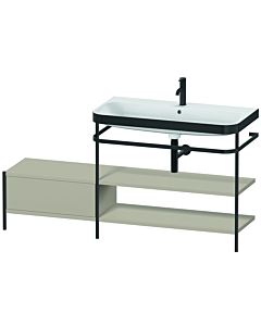 Duravit Happy D.2 Plus Möbelwaschtisch-Kombination HP4748O6060 160 x 49 cm, 1 Hahnloch, taupe seidenmatt, mit Metallkonsole