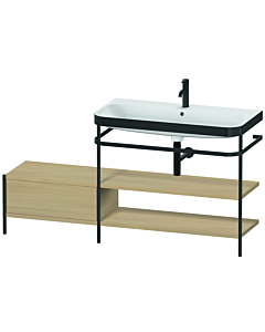 Duravit Happy D.2 Plus Möbelwaschtisch-Kombination HP4748O7171 160 x 49 cm, 1 Hahnloch, mediterrane Eiche, mit Metallkonsole