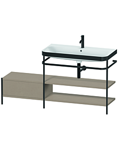 Duravit Happy D.2 Plus combinaison lavabo sur meuble HP4748O7575 160 x 49 cm, trou pour robinetterie 2000 , lin, avec console en métal