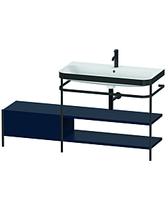 Duravit Happy D.2 Plus combinaison lavabo pour meuble HP4748O9898 160 x 49 cm, trou pour robinetterie 2000 , finition satinée bleu nuit, avec console en métal