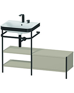 Duravit Happy D.2 Plus Möbelwaschtisch-Kombination HP4750E6060 120 x 49 cm, 2 Hahnlöcher, taupe seidenmatt, mit Metallkonsole