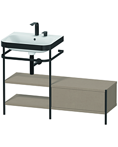 Duravit Happy D.2 Plus Möbelwaschtisch-Kombination HP4750E7575 120 x 49 cm, 2 Hahnlöcher, leinen, mit Metallkonsole